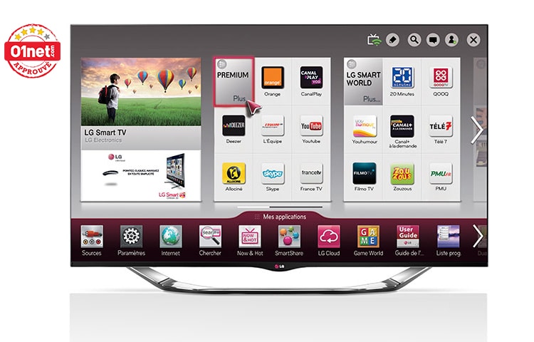 Vue avant de 47&#34; (119cm) | TV LED Plus | Full HD | 3D | Smart TV | MCI 800 | Dalle IPS | Cinema Screen | WIFI LG 47LA860V