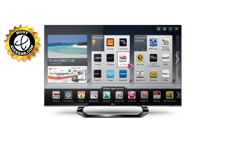 Vue avant de 47&#34; (119cm) | TV Edge LED | Full HD | 3D | Smart TV | MCI 400 | Smart Share | DNLA Certifiée| WI-FI | WI-DI LG 47LM660S