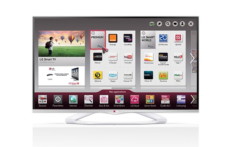 Vue avant de 50&#34; (126cm) | TV LED Plus | Full HD | 3D | Smart TV | MCI 400 | Dalle IPS | Cinema Screen | WIFI LG 50LA667S