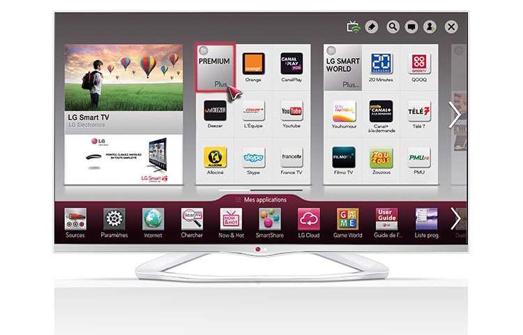 Vue avant de 55&#34; (138cm) | TV LED Plus | Full HD | 3D | Smart TV | MCI 400 | Dalle IPS | Cinema Screen | WIFI LG 55LA667S