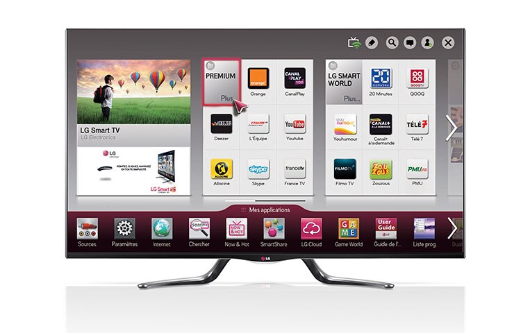 Vue avant de 55&#34; (138cm) | TV LED Plus | Full HD | 3D | Smart TV | MCI 800 | Dalle IPS | Cinema Screen | WIFI LG 55LA790V