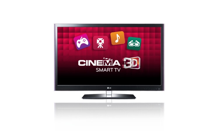 Vue avant de TV 3D, LCD LED CINEMA 3D, 140 cm (55 pouces) Smart TV LG 55LW5590