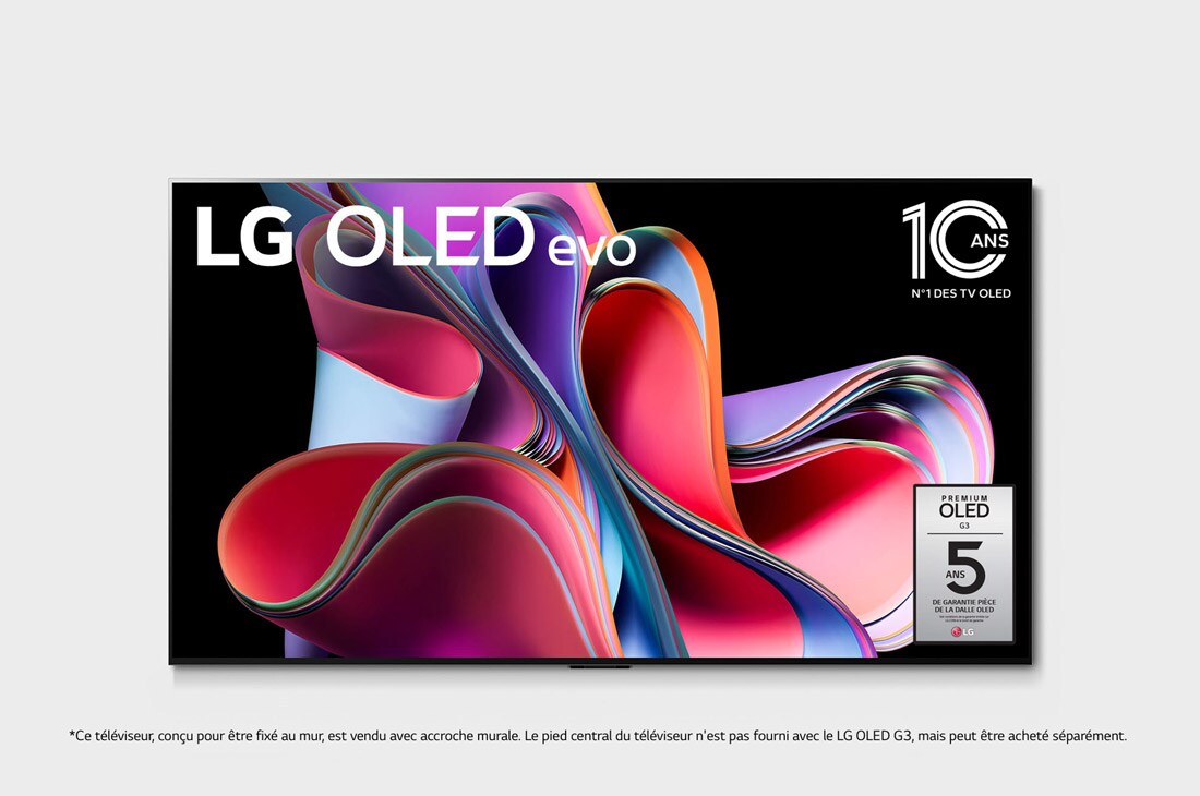 LG TV LG OLED evo G3 | 4K UHD | 2023 | 65" (164cm) | Processeur α9 AI Gen6, LG OLED65G36LA