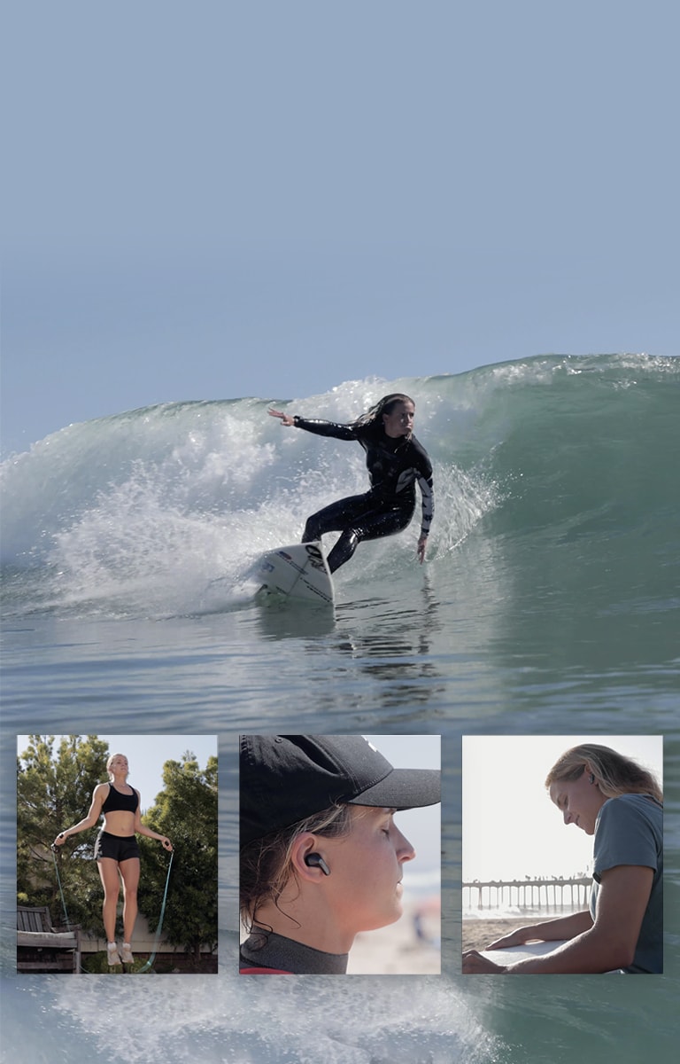 Pauline Ado qui surfe