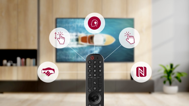 Core functions of magic remote control shown in pictogram.