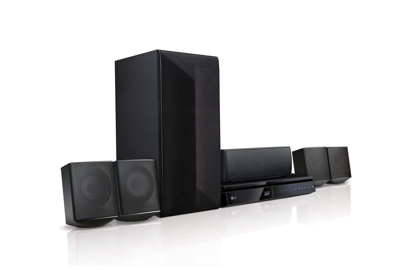 Vue avant de LG Home Cinéma | 5.1 ch | Lecteur Blu-Ray | Bluetooth | DLNA LG LHB625M