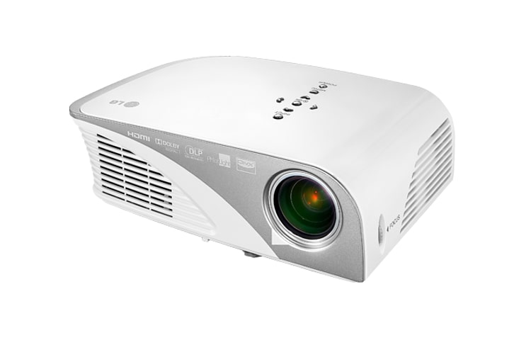 Vue avant de Video-Projecteur LED Ultra-compact, Resolution SVGA, 200 ANSI, Taux de Contraste 2000:1, HDMI LG HS201G