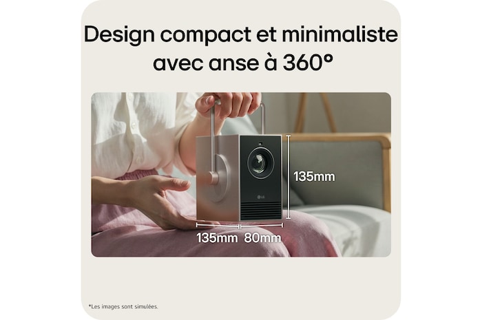 Design compact et minimaliste avec anse a 360
