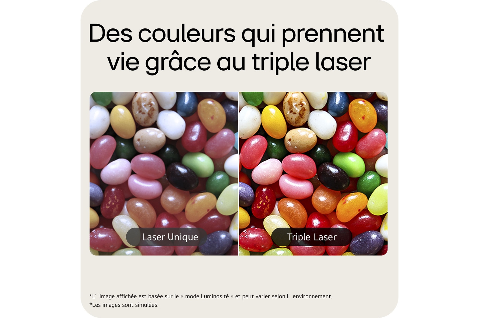 Des couleurs qui prennent vie grâce au triple laser