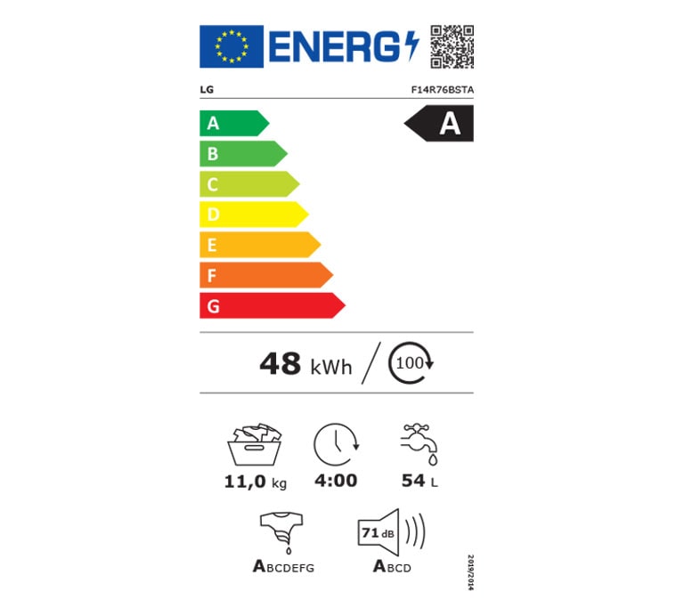 Etiquette Energie LG F14R76BSTA