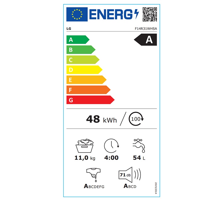 Etiquette Energie LG F14R31WHSA1