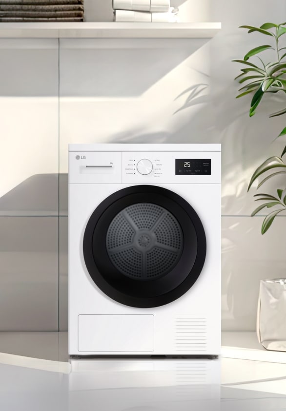 Sèche-linge à chargement frontal dans la buanderie