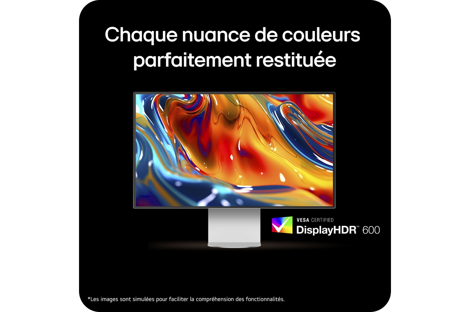 Pied fin, écran ajustable