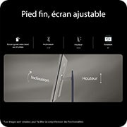 vue avant de l’écran pivotant