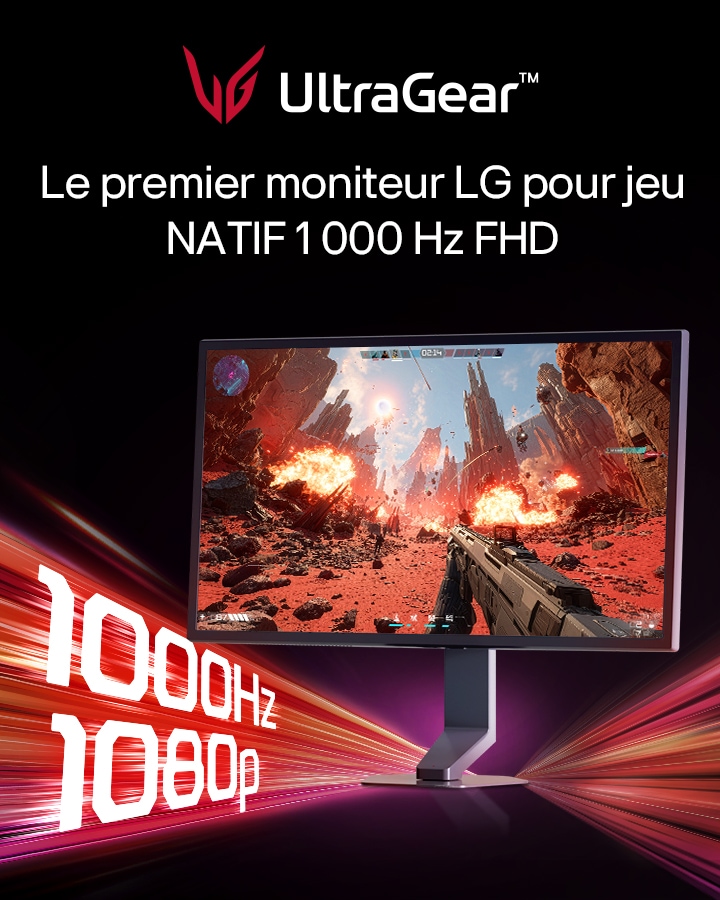 UltraGear G5, World’s First Native 1000Hz FHD 1080p Gaming Monitor (25G590B)