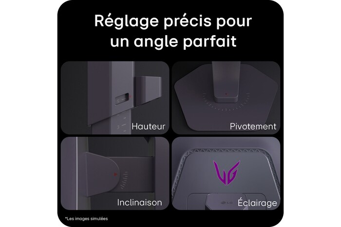 Moniteur pour jeu UltraGear G5 (25G590B) conçu pour l’eSport compétitif, avec réglage de l’inclinaison pour une visibilité optimale et le confort de jeu