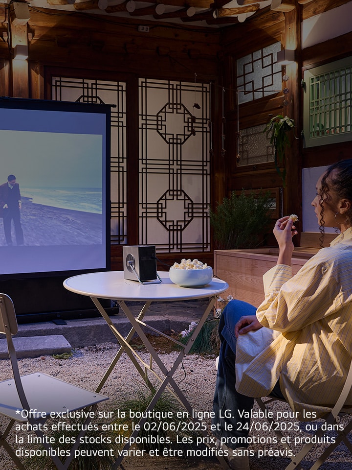 Image de héros avec une personne et des appareils électroménagers LG