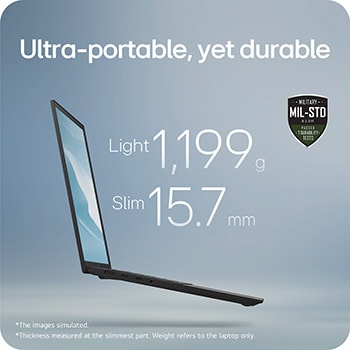LG gram 16" | Intel® Core™ Ultra 7, 16Go/1To/Gris, LG 16Z90TS-G.AU79F