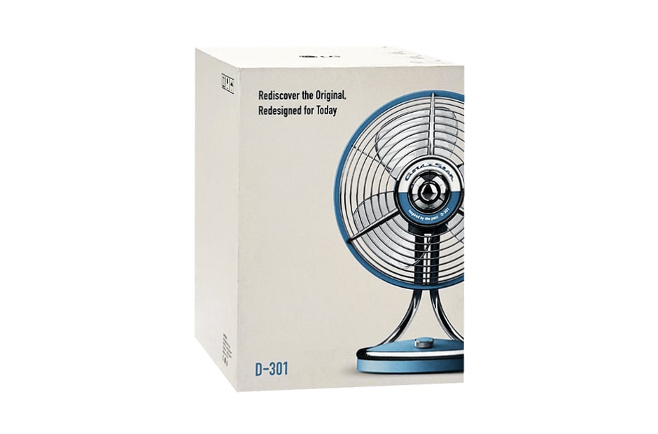 Product packaging box featuring the GoldStar fan design	