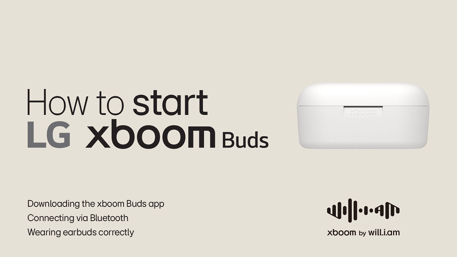 User guide video for starting LG xboom buds and downloading xboom buds app
