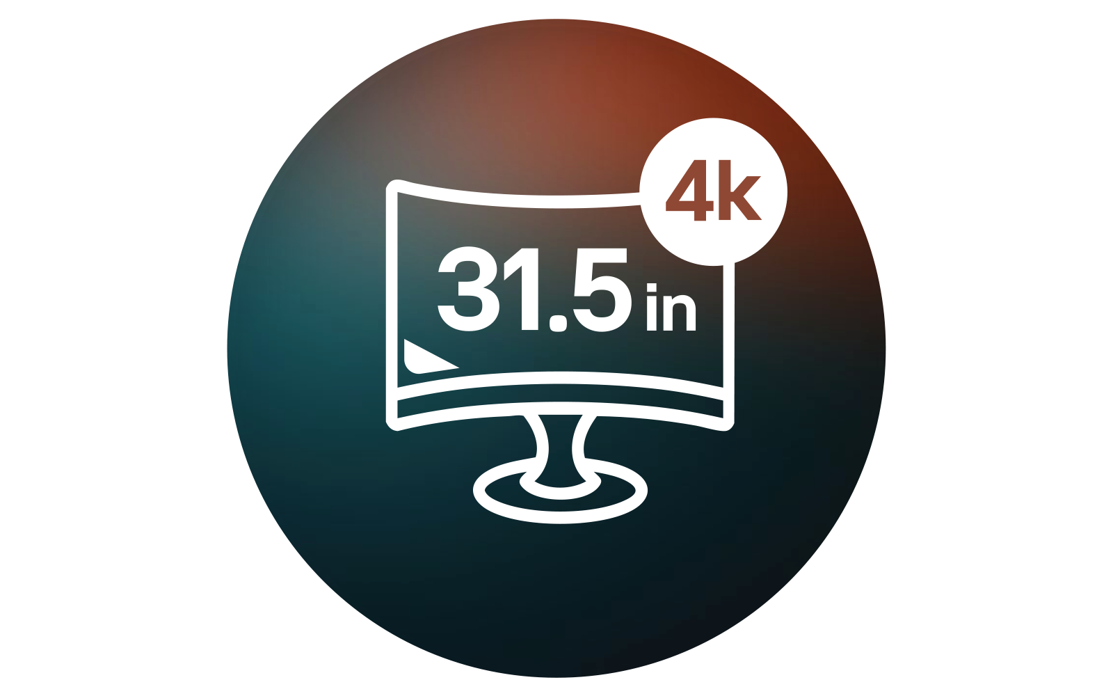 Een 31,5 inch UHD 4K gamingmonitor met het nummer 31 in een strak design.