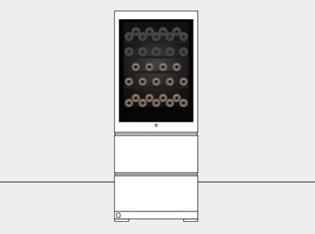 A variety of wines are placed on the LG SIGNATURE Wine Cellar through the instaview.