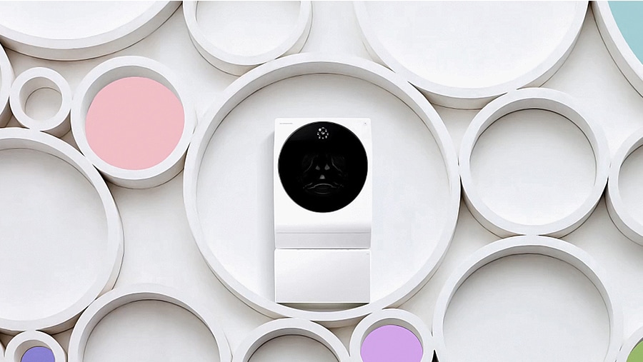 lg signature washing machine with artistic design