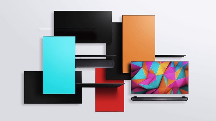 lg signature oled tv on the artistic wall