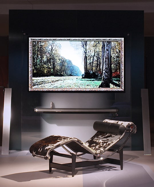 artistic picture of lg signature oled tv is in the middle at the lg signature artweek in germany