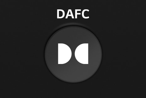 DAFC Logo Button with text above