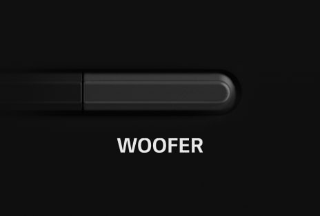 Horizontal button with WOOFER text below.