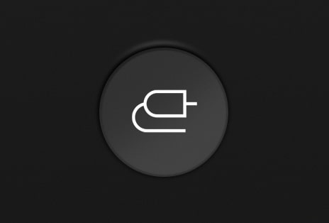 Power-plug-shaped button