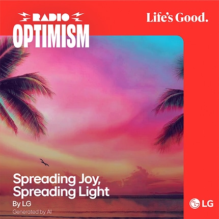 The album cover of Spreading Joy, Spreading Light, created by LG through AI.
