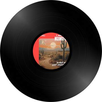 The LP image of The Tale of Optimistic Toby, created by Kyle through AI.