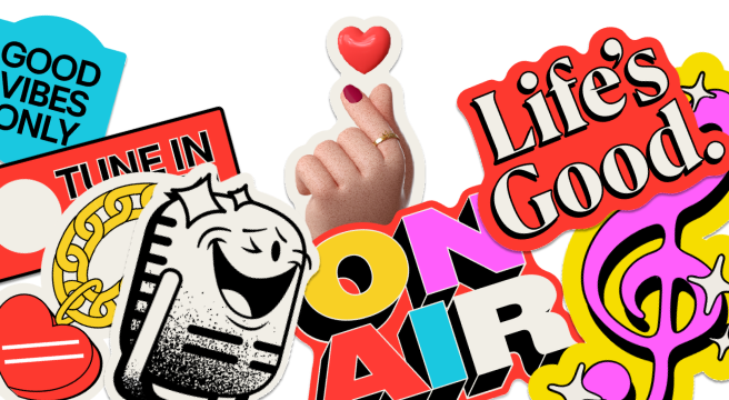 On the right side of the banner, there are various icons related to Radio Optimism and Life's Good.