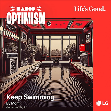 The album cover of Keep Swimming, created by Mom through AI.