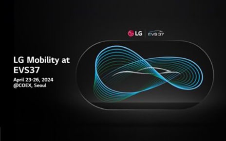 LG’s company logo with spiral-designed official logo of EVS 37