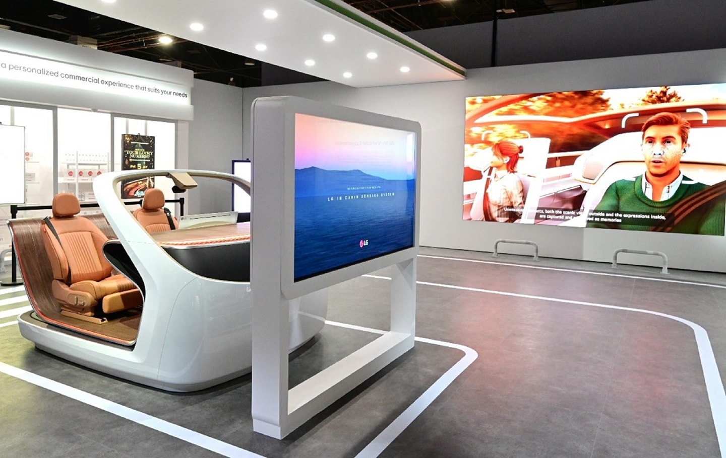 A photo of the Connect & Cruise (Car-Commercial) zone demonstrating how AI extends into mobility spaces through the Vision AI Mobility Concept 