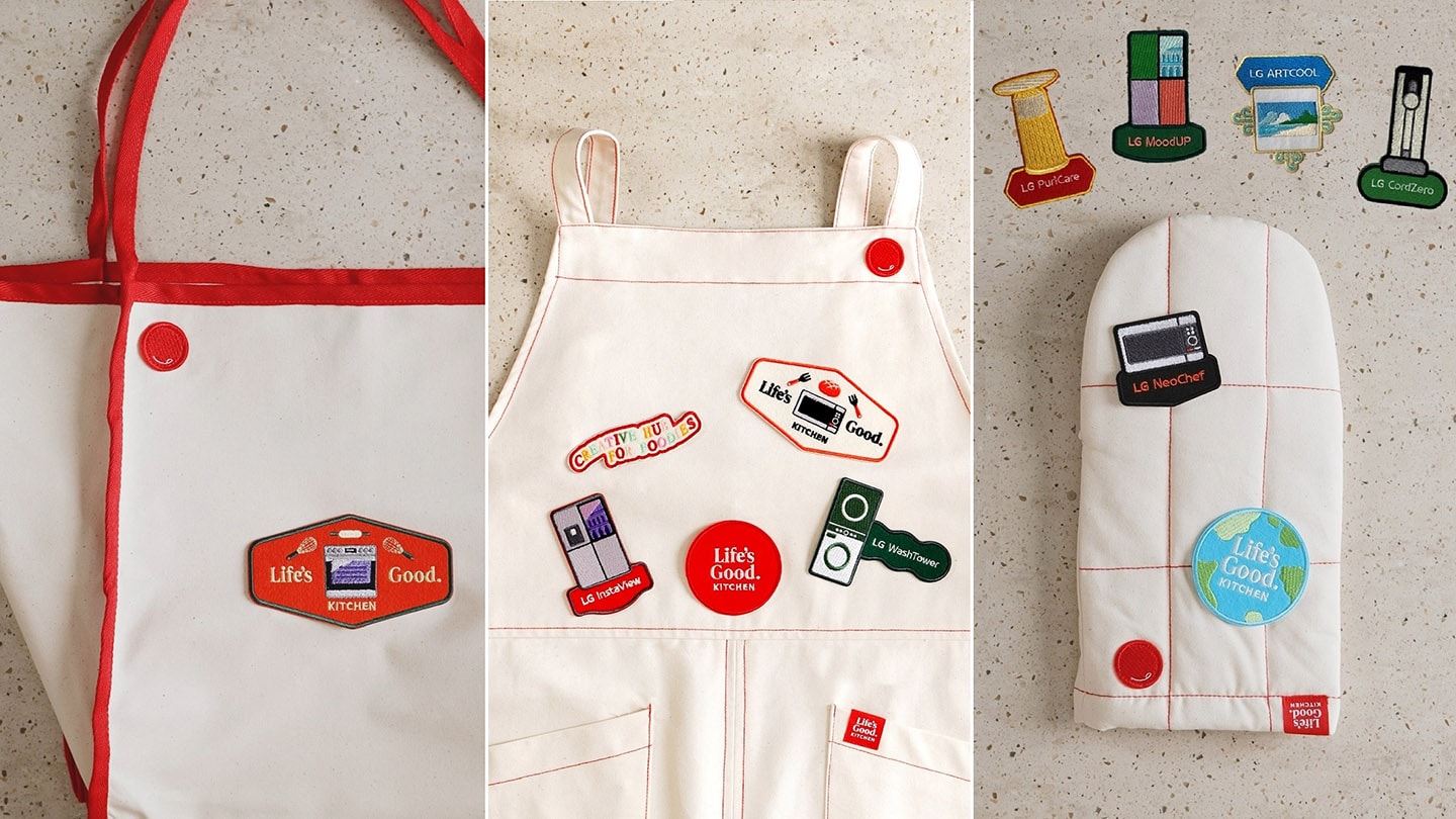 A photo of Life’s Good Kitchen “Special Goods”: apron, oven mitt, and eco bag set