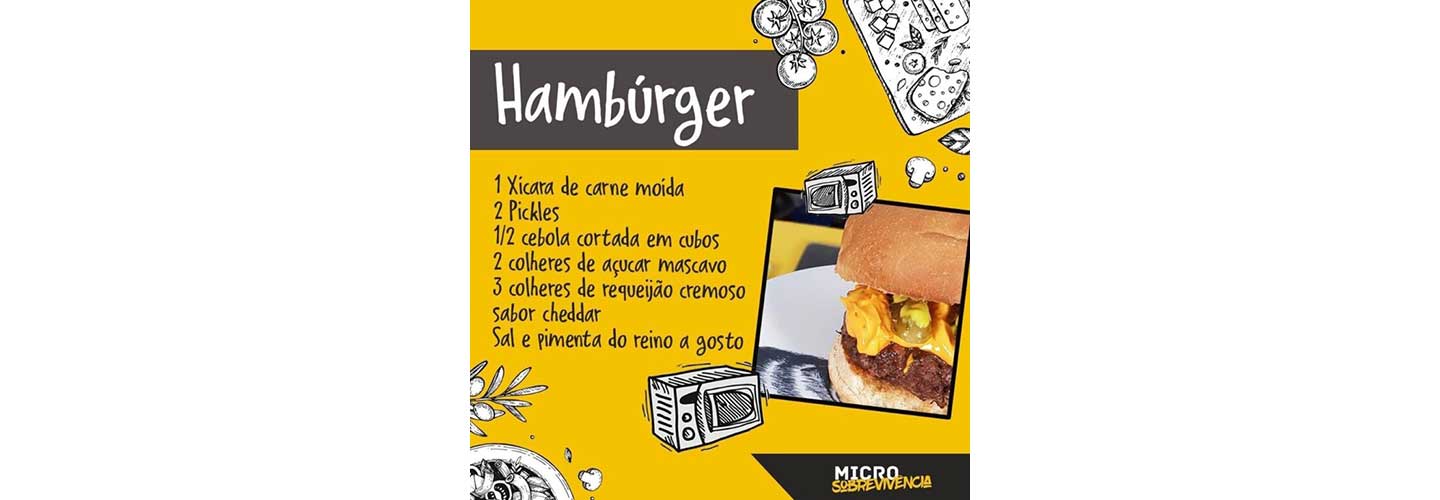 A hamburger recipe listing every ingredient needed for the cook-along video