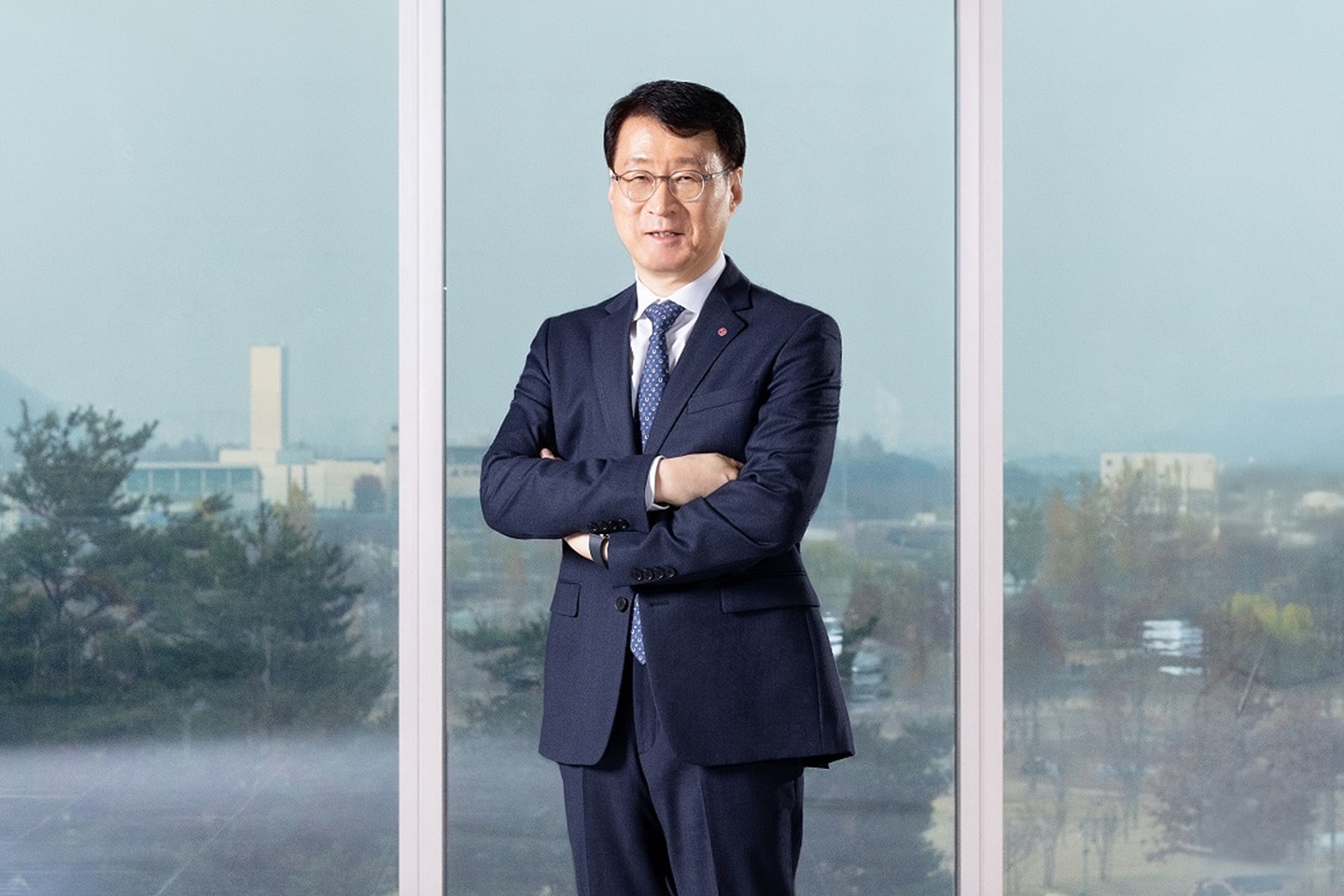 A photo of James Lee, President of LG Electronics ES Company, smiling with his arms crossed