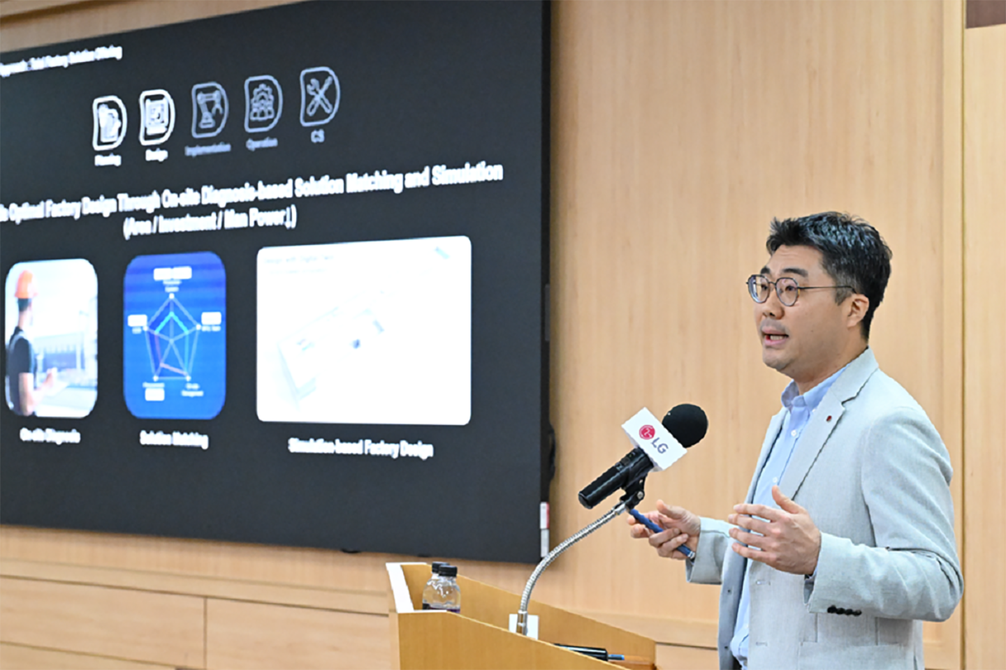 A photo of a man doing a presentation