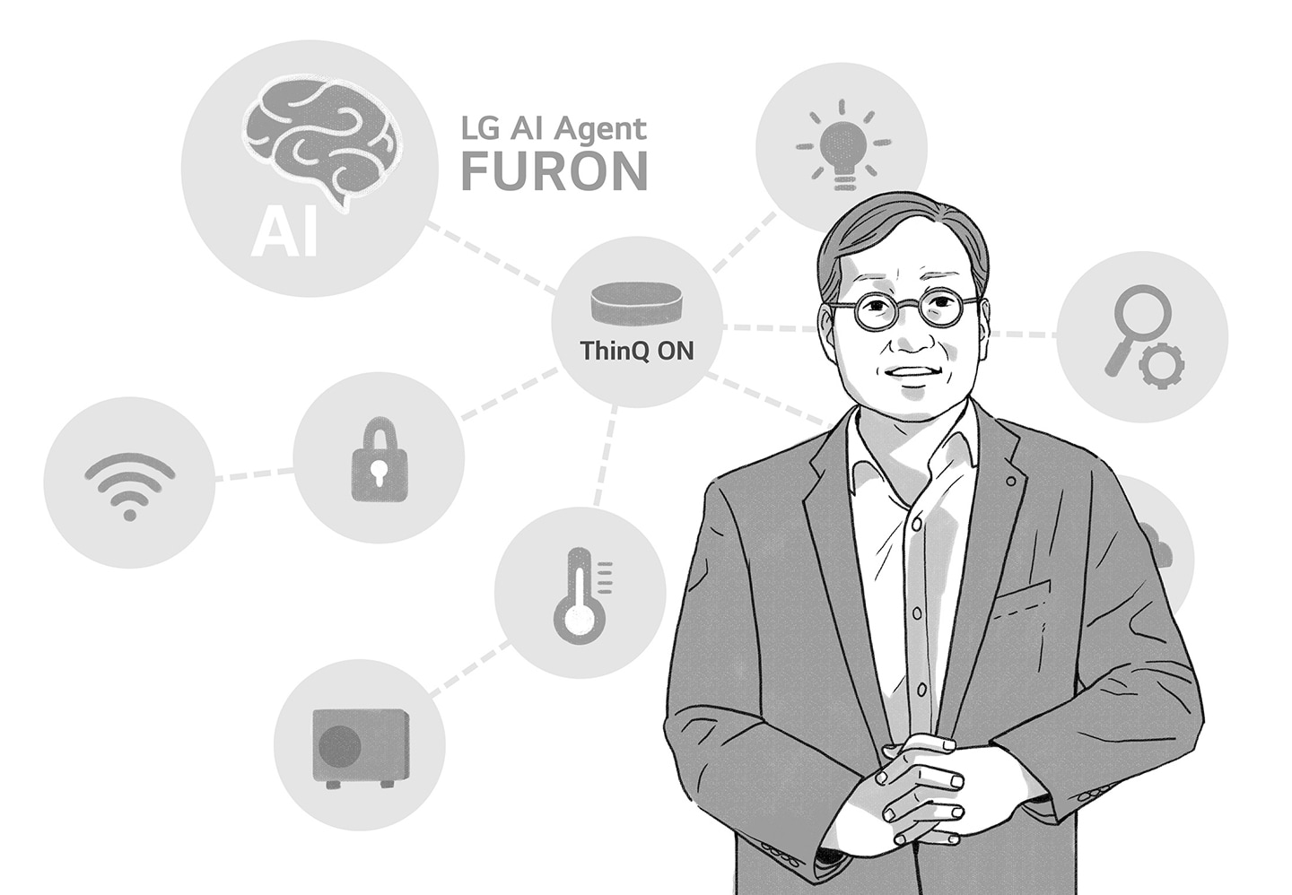 An illustration of Oh Sai-kee, Head of LG Electronics Home Appliance and Air Solution R&D Center