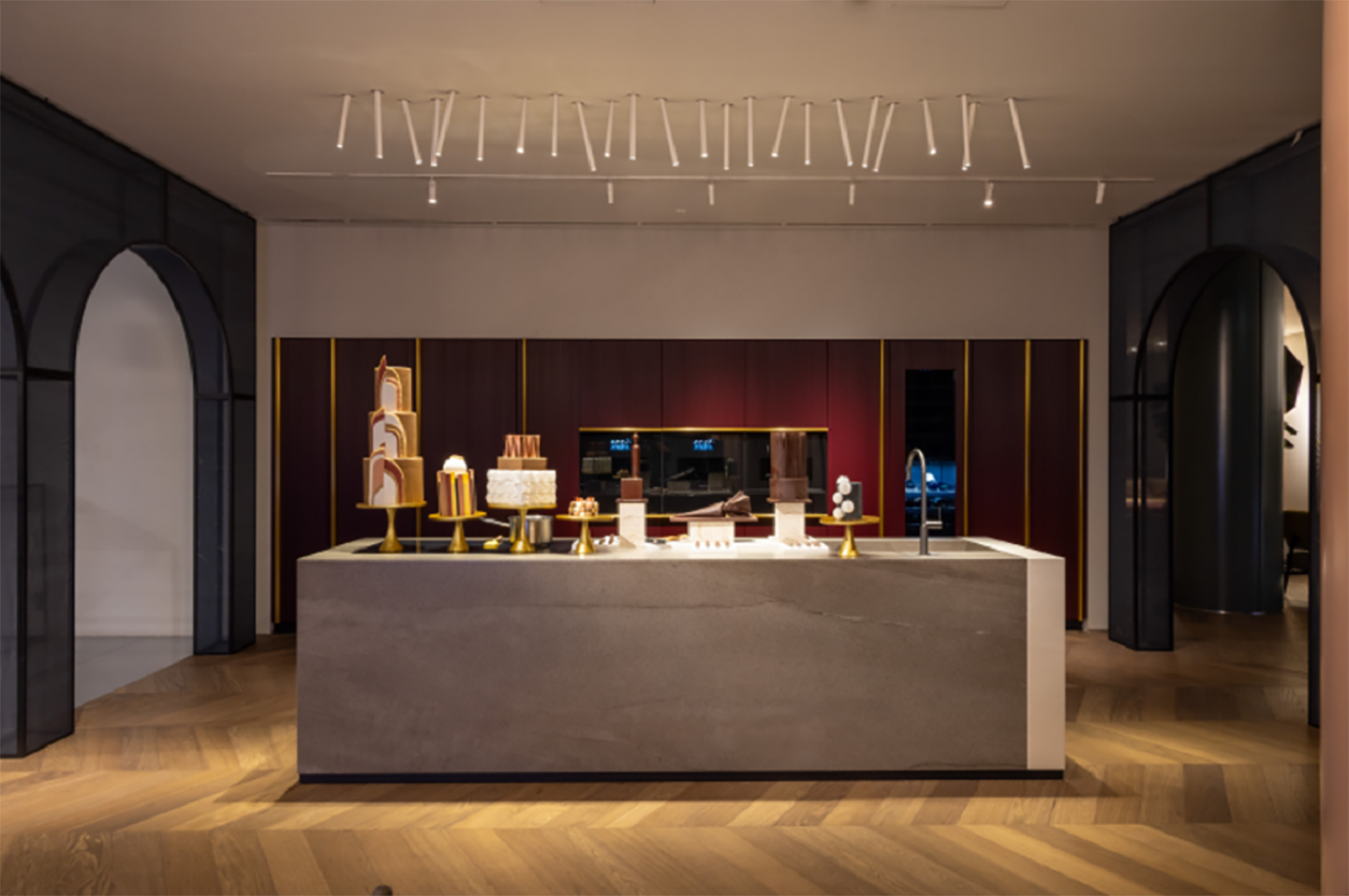 A picture of a kitchen space centered around the theme of 'Art of Precision'