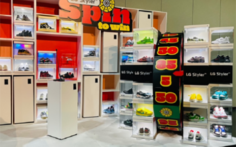 A photo of the LG and Jeff Staple collaboration at the LG booth 