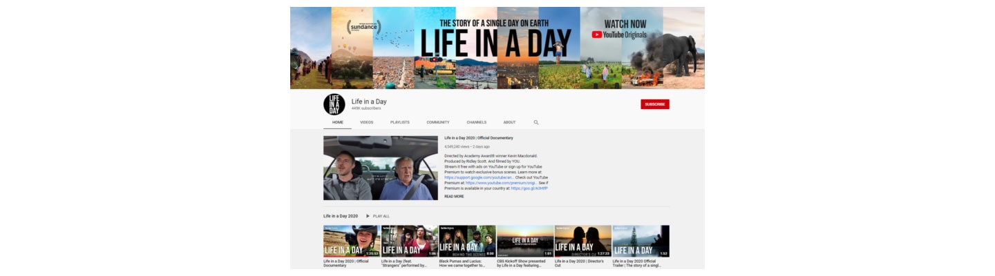 YouTube Originals Documentary “Life In A Day 2020” Shown in Iconic Times Square