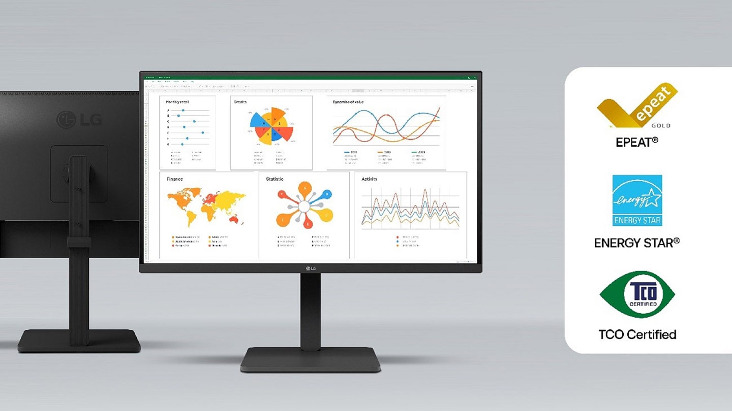 A product image of LG Full HD Monitor (model 27BA560)