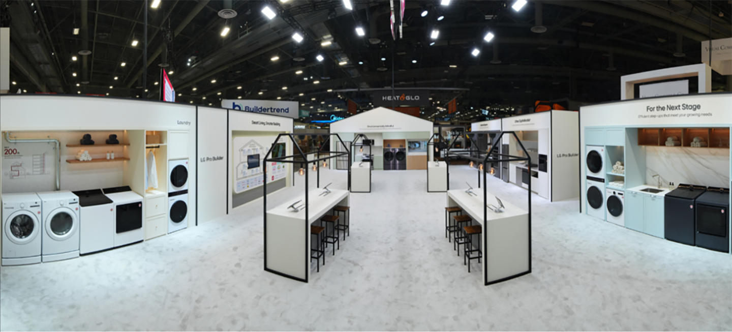 A front view of the LG home appliance solutions exhibition 