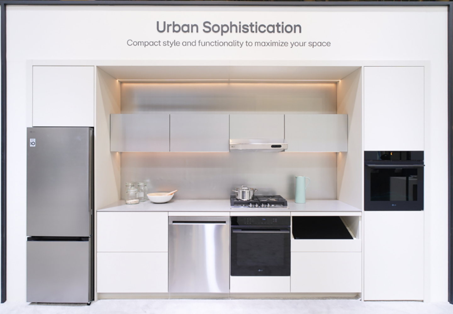 A front view of 'Urban Sophistication' section of home appliance solutions exhibit