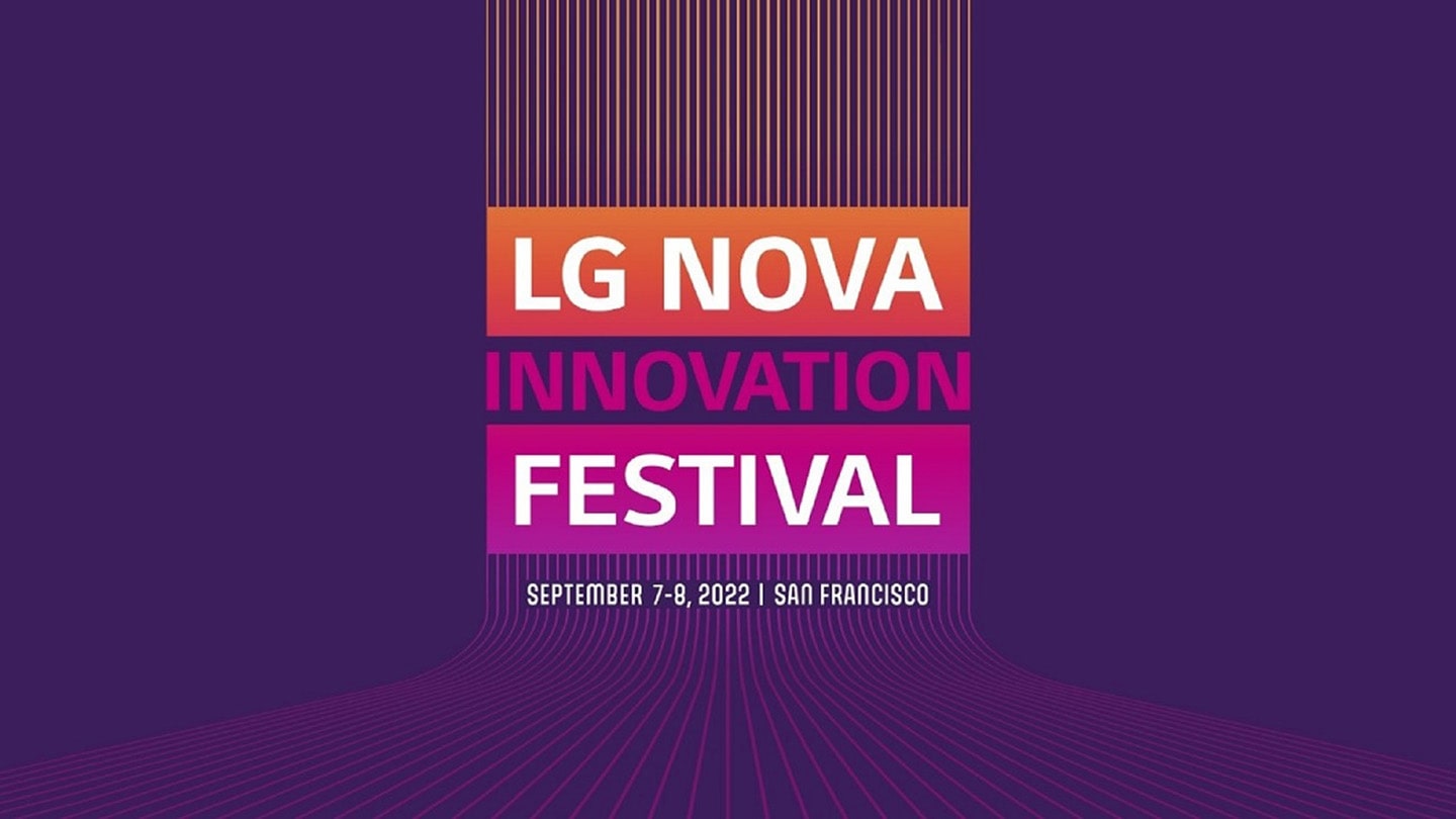 An illustration of the words LG NOVA Innovation Festival with the date and venue name